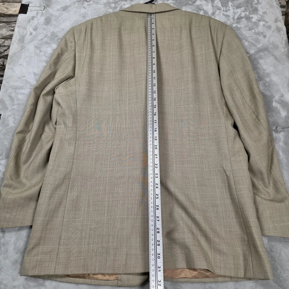 Jos. A. Bank Blazer Mens Tan Fair Glen Plaid 44R‎ Two Button Sport Coat Cashmere